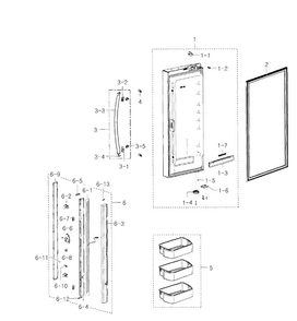 Left Door Diagram and Parts List for RFG293HARS XAA-0002 Samsung Refrigerator