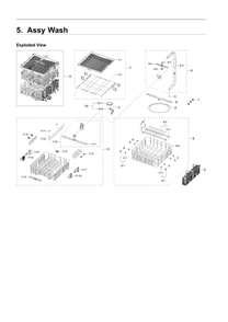 Wash Assembly Diagram and Parts List for DW80R5061UT AA-00 Samsung Dishwasher