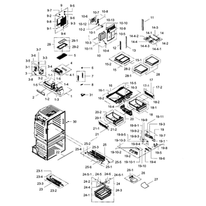 Refrigerator Diagram and Parts List for RF4287HARS XAA-02 Samsung Refrigerator
