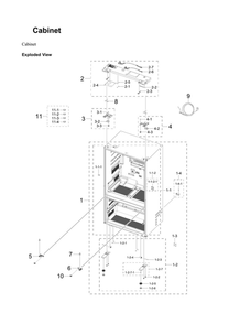 Cabinet Parts Diagram and Parts List for RF24BB6900AC AA-00 Samsung Refrigerator