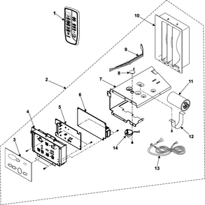 Control Assembly Diagram and Parts List for AW1890 XAA Samsung Air Conditioner