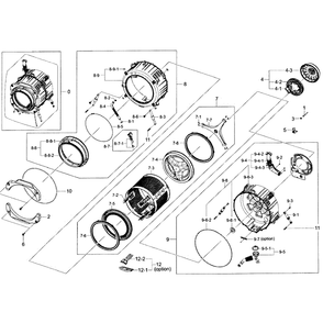 Drum Assembly Diagram and Parts List for WF361BVBEWR A2-01 Samsung Washer