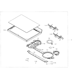 Cooktop Section Diagram and Parts List for NE59J7850WS AA-0003 Samsung Range