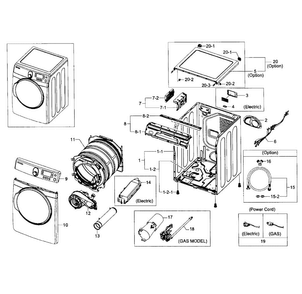 Part Location Diagram of DC63-00926A Samsung Cover-top