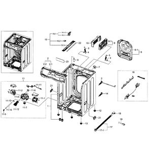 Frame Diagram and Parts List for WF520ABP XAA-07 Samsung Washer