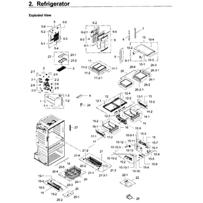 Refrigerator Diagram and Parts List for RF28JBEDBSR AA-0003 Samsung Refrigerator