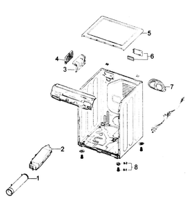 Main Assy Diagram and Parts List for DV220AEW XAA Samsung Dryer