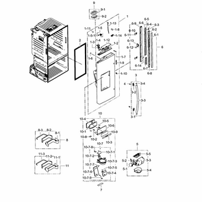Fridge Door L Diagram and Parts List for RF323TEDBSR AA-0002 Samsung Refrigerator