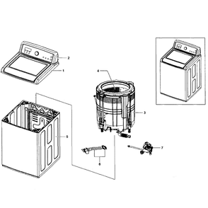 Main Assembly Diagram and Parts List for WA484DSHAWR A1-01 Samsung Washer
