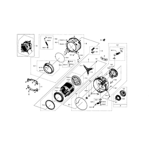 Tub And Drum Diagram and Parts List for WF433BTGJWR A1-0000 Samsung Washer