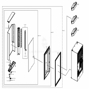 Freezer Door Right Diagram and Parts List for RF22N9781SG (AA)(0002) Samsung Refrigerator