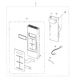 Control Panel Diagram and Parts List for ME18H704SFG AA-0000 Samsung Microwave