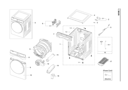 Part Location Diagram of DC97-21428P Samsung Top Frame Cover Assembly