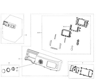 Control Panel Diagram and Parts List for WF511ABR XAA-0002 Samsung Washer