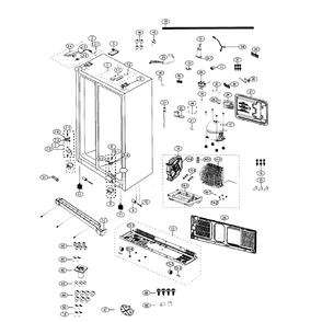 Cabinet Diagram and Parts List for RS25J500DSR AA-0000 Samsung Refrigerator