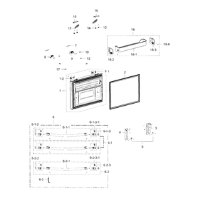 Freezer Door Diagram and Parts List for RFG238AAPN XAA-0000 Samsung Refrigerator