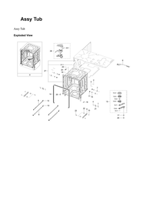 Tub Assembly Diagram and Parts List for DW80B6060UG AA-00 Samsung Dishwasher
