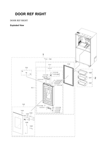 Right Refrigerator Door Diagram and Parts List for RF23BB8900AW AA-00 Samsung Refrigerator