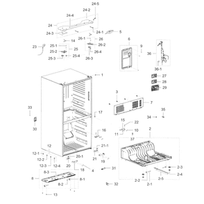 Cabinet Diagram and Parts List for RF32FMQDBSR AA-10 Samsung Refrigerator