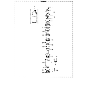 Cyclone Diagram and Parts List for VU12F40SBBT AA Samsung Upright Vacuum