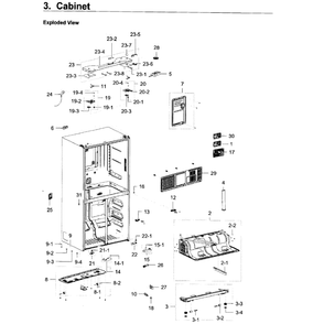 Cabinet Diagram and Parts List for RF22K9381SG AA-01 Samsung Refrigerator