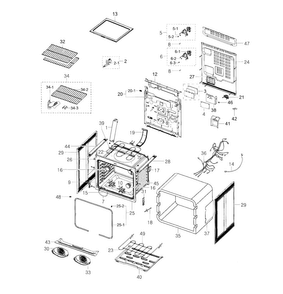 Main Assy Diagram and Parts List for FE710DRS XAA-0003 Samsung Range