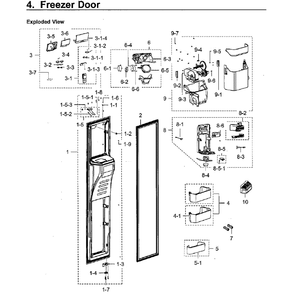 Left Door Diagram and Parts List for RH22H9010SR AA-02 Samsung Refrigerator