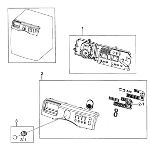 Control Panel Diagram and Parts List for WF218ANB XAA-0000 Samsung Washer