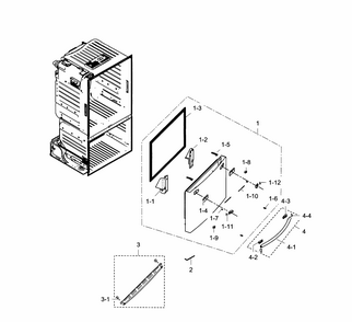 Freezer Door Diagram and Parts List for RF28HDEDBSR AA-0002 Samsung Refrigerator