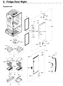 Fridge Door R Diagram and Parts List for RF28HDEDPWW AA-0008 Samsung Refrigerator