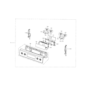 Control Panel Diagram and Parts List for NE595R0ABWW AA-01 Samsung Range