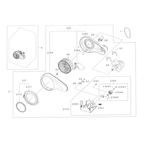 Motor Duct Diagram and Parts List for DV45K7600EW A3-0000 Samsung Dryer