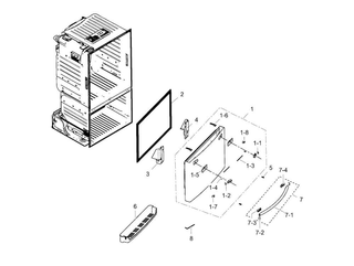 Freezer Door Diagram and Parts List for RF323TEDBSR AA-0004 Samsung Refrigerator