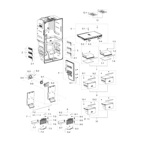 Freezer Diagram and Parts List for RF22K9581SG AA-0001 Samsung Refrigerator