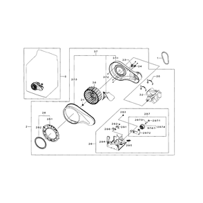 Motor Duct Diagram and Parts List for DV5471AEW XAA-04 Samsung Dryer