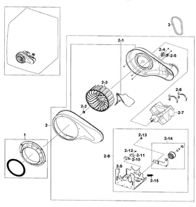 Motor Assy Diagram and Parts List for DV520AGP XAA-0004 Samsung Dryer