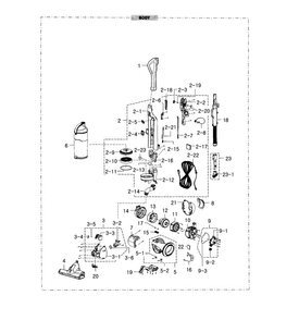 Body Diagram and Parts List for VU12F40SBDD AA Samsung Upright Vacuum