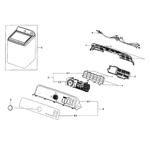 Control Panel Diagram and Parts List for WA422PRHDWR AA-01 Samsung Washer