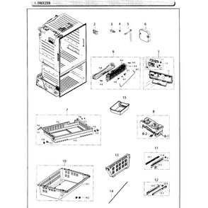 Freezer Diagram and Parts List for RF26HFENDSR AA-03 Samsung Refrigerator