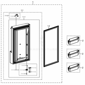 Freezer Door L Diagram and Parts List for RF23J9011SR (AA)(0011) Samsung Refrigerator