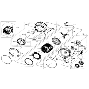 Tub And Drum Diagram and Parts List for WF330ANW XAA-02 Samsung Washer