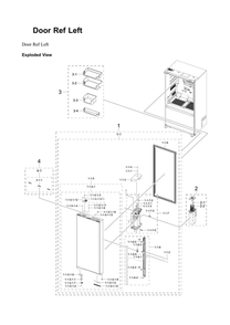 Left Refrigerator Door Parts Diagram and Parts List for RF24BB6200AP AA-00 Samsung Refrigerator