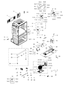 Cabinet Diagram and Parts List for RF4287HABP XAA-0004 Samsung Refrigerator