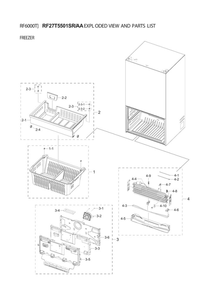 Freezer Parts Diagram and Parts List for RF27T5501SR AA-01 Samsung Refrigerator