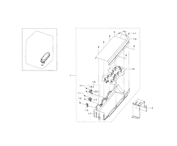 Duct Heater Diagram and Parts List for DV5471AEW XAA-0000 Samsung Dryer