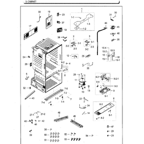 Cabinet Diagram and Parts List for RF28HFEDBSG AA-0000 Samsung Refrigerator