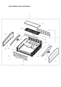 Frame And Back Cover Assembly Diagram and Parts List for DVG60M9900V A3-02 Samsung Dryer