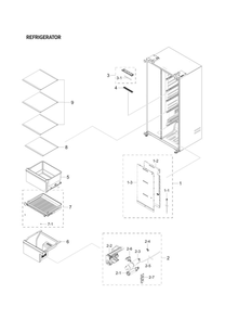 Refrigerator Parts Diagram and Parts List for RS22T5561SR AA-00 Samsung Refrigerator