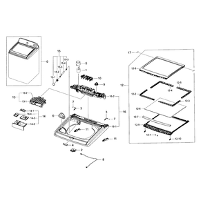 Cover Top Diagram and Parts List for WA456DRHDSU AA-03 Samsung Washer