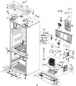 Cabinet Diagram and Parts List for RFG297ABWP XAA Samsung Refrigerator